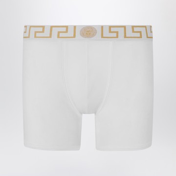 White fitted boxers with Greca waistband