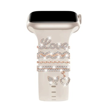 TK爆款 仙女錶帶 真愛裝飾 錶帶 適用 Apple Watch 10 9 8 7 SE 46mm 45mm 蘋果手錶帶