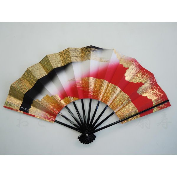 舞扇子 日本舞踊、踊り用 29cm 金ホロ箔・赤・黒・白 黒塗骨 日本製 ... 舞扇子 日本舞踊、踊り用 29cm 金ホロ箔・赤・黒・白 黒塗骨 日本製 ...