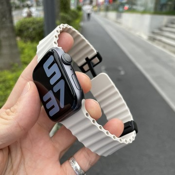 磁吸折疊扣 海洋款 適用於 Apple Watch 11 10 9 8 SE 手錶錶帶 46mm 42mm 錶帶
