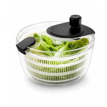 脫水器 【HERBY禾比】4L旋轉式蔬菜脫水器 洗菜瀝水盆 蔬果脫水器 沙拉脫水器 瀝水籃 洗菜籃(24.5*24.5*17cm)