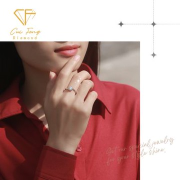 【CF鑽飾】女戒 莫桑鑽《璇愛》戒指 鑽戒 情人節 禮物 飾品 新年 生日送禮 求婚 告白