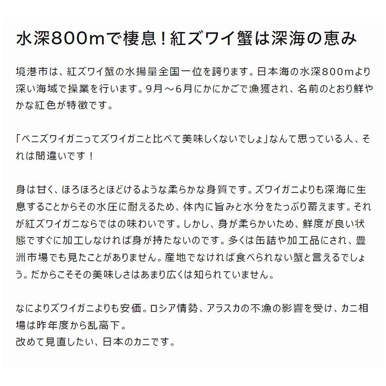 『ボイル紅ズワイガニ』鳥取県境港産（大600g前後×1杯）　※冷蔵