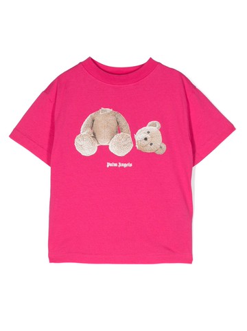 Palm Angels Kids - logo-print cotton T-shirt - kids - Cotton - 6 yrs - Pink