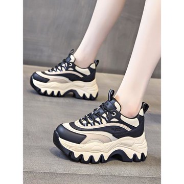 老爹鞋女ins潮2025春季新款百搭復古運動鞋厚底內增高透氣女鞋子