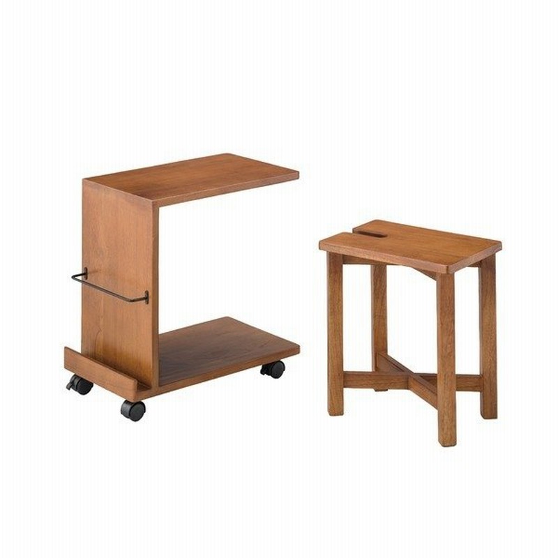 キャスター付きサイドテーブル スツールセット テーブル 幅50cm 木製 天然木 木目調 インテリア家具 什器 通販 Lineポイント最大0 5 Get Lineショッピング