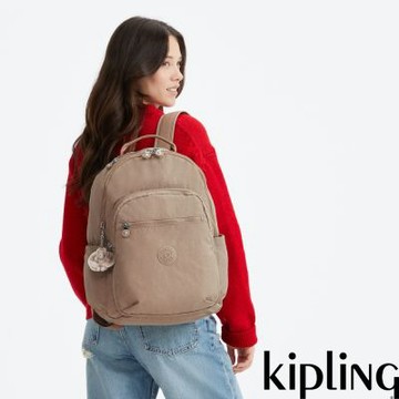 『首爾包』Kipling 淺棕褐色機能手提後背包-SEOUL