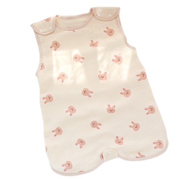 愛北鼻 棉花糖背心式防踢被 建議身高70-100cm 給寶寶舒適睡眠體驗  粉色小兔子  L