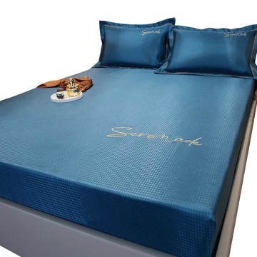 空調席冰絲床笠單件床罩三件套床墊保護罩防滑固定可水洗夏季涼席