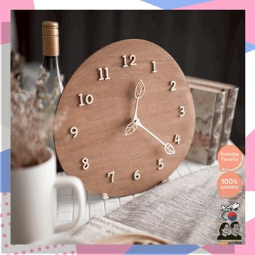 [現貨] Banana Studio 韓國 / 靜音 Mongle 葉形木製掛鐘 / 韓國手工製作