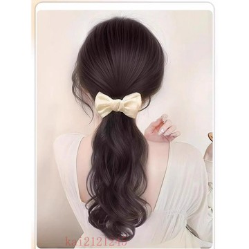 臺灣嚴選假髮馬尾辮子女蝴蝶結抓夾一體式仿真發氣質韓系層次卷低扎假馬尾