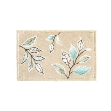 【日本OKA】日製抗菌防臭可水洗威爾頓編織玄關地墊-50x80cm-繡葉棕