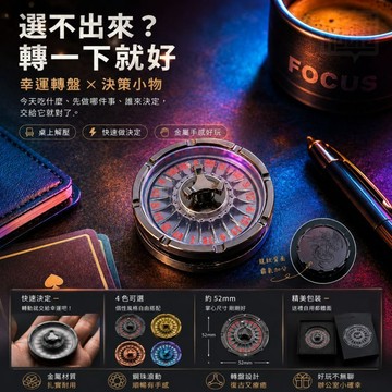 📢幸運決策輪盤陀螺玩具｜Kaeroi｜EDC解壓玩具｜數字金屬桌面旋轉擺件｜辦公室舒壓小物｜男生潮玩禮物