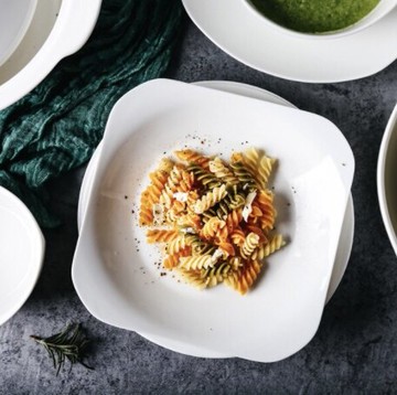 白色餐具套裝碗盤碟子陶瓷餐具簡約基本款方形碗盤圓形碗盤湯碗湯匙-多款【AAA4114】