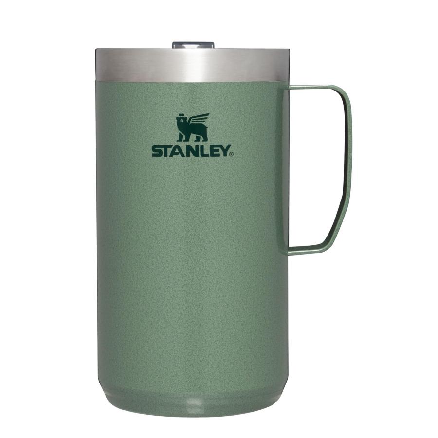 Stanley Stay Hot Camp Mug Durable 18 Stainless Steel Insulated Mug Splash-Free Tritan(TM) Drink-Thru Lid 24 OZ Hammertone Green