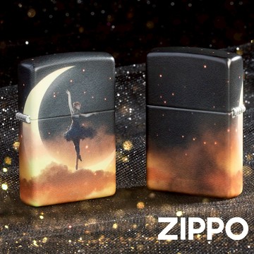 ZIPPO 新月舞者防風打火機 48781 540色環繞彩噴工藝 黑暗 優雅的舞者 新月上翩翩起舞 飄渺與夢幻 終身保固