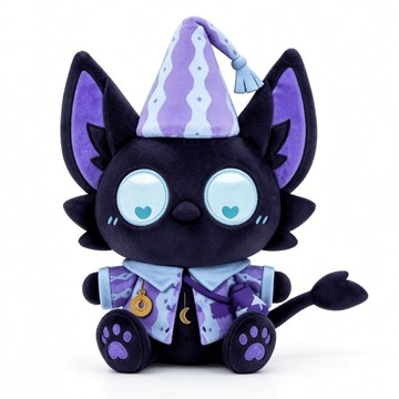 新品《蛋仔派對》遊戲周邊月眠小黑貓萬聖節毛絨玩偶玩具公仔