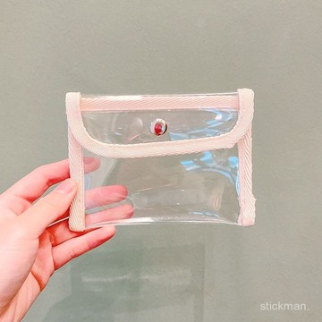 🔥臺灣出貨🔥收納小包ins風迷你髮飾收納便攜日係髮卡收納袋簡約透明pvc零錢包