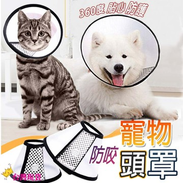 【12H發貨 滿額免運】黑邊透明保護套 魔鬼氈式 脖圍保護頸圈 伊莉莎白頭套 防舔圈 保護套 防咬圈 防抓 防舔 頭罩