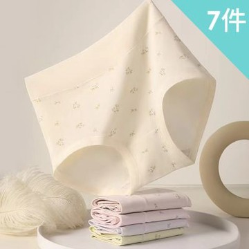 【enac 依奈川】溫柔小碎花中腰內褲/性感內褲/女內褲/無痕內褲(超值7件組-顏色隨機)