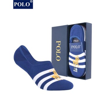 POLO淺口襪子男隱形襪硅膠純棉防滑防臭夏季薄款運動男士船襪套男