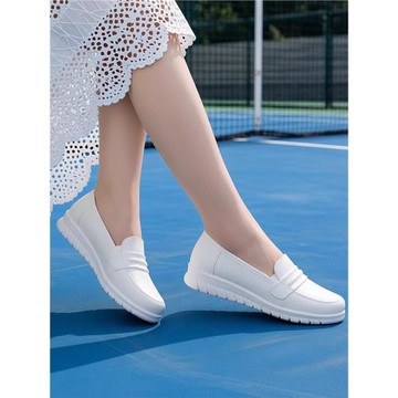 內增高護士工作鞋女防水乳膠皮鞋上班久站不累腳軟底舒適軟底工鞋