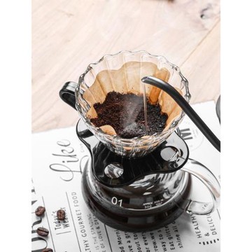 咖啡壺家用滴漏式咖啡壺玻璃濾杯分享壺帶刻度手沖萃取咖啡器具