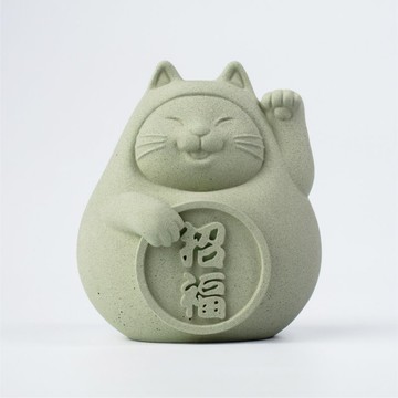 【送禮首選】胖胖招福貓(大) 健康綠