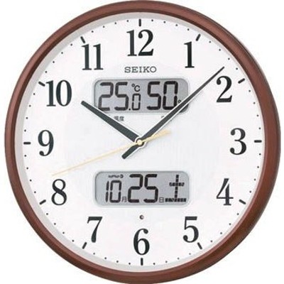 セイコー セイ SEIKO CLOCK 電波壁掛け時計 ホワイト ブラウン 白 茶色