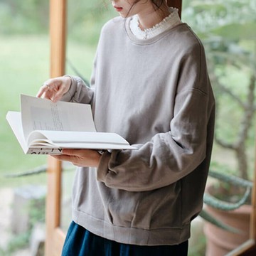 休閒圓領長袖上衣111104