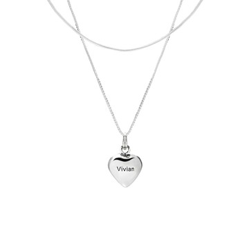 [純銀] 客製化愛心項鍊 / 3款 / Customized Love Necklace