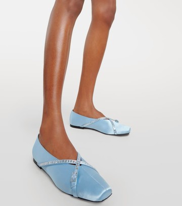 D'Accori Cara embellished satin ballet flats