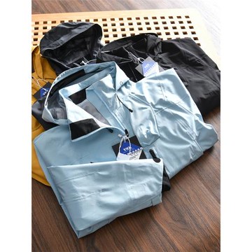 高端戶外 全身壓膠防風防水 外貿男士秋季硬殼沖鋒衣連帽夾克外套