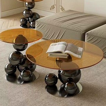 工廠現貨 免運 茶几 邊幾 圓形茶几 客廳茶几桌 輕奢組合茶幾個性大戶型現代簡約圓形高級家用客廳設計師異形藝術特惠/開立發票 特價出 售後保障 m1212