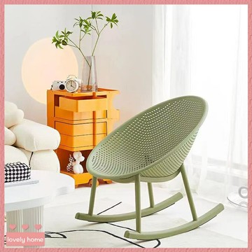 新品❤️免運 北歐塑料搖椅 戶外餐椅 陽臺休閒傢用躺椅 客廳簡約睡椅 鏤空搖搖椅子 透氣椅子