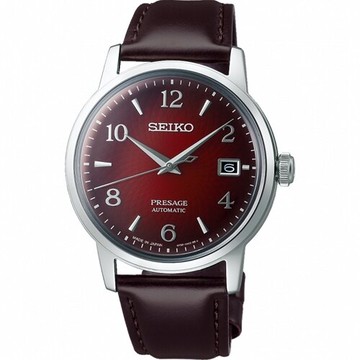 SEIKO 精工錶 Presage Cocktail 調酒師系列機械錶 4R35-04A0R(SRPE41J1)-38mm-酒紅面皮革【刷卡回饋 分期0利率】【APP下單點數13倍送】