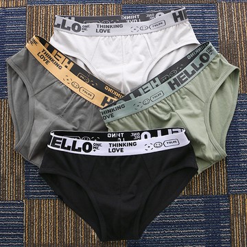 ✨壹灣出貨✨四條裝男士內褲男純棉三角褲男士運動短褲個性潮流褲頭褲衩男性感