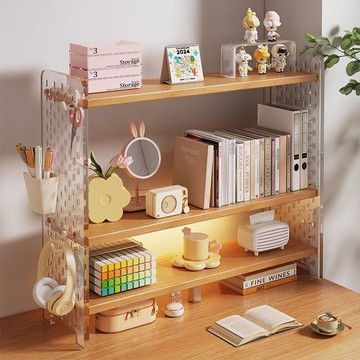 【台灣公司 可打統編】【守望者】桌面置物架亞克力洞洞板宿舍簡易辦公收納學生多層書架 h8157