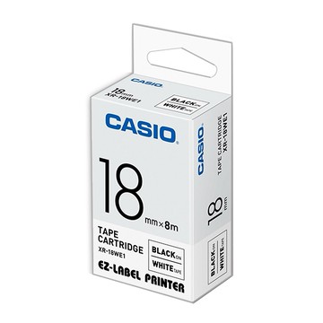 CASIO 卡西歐 XR-18WE1 18mm 白底黑字 標誌帶/標籤帶