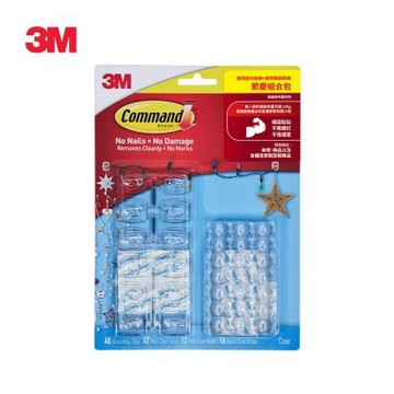 3M 17010CLR52 無痕透明掛鉤節慶組合包-迷你+裝飾