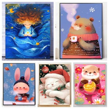 ✨台灣現貨✨盒裝✨ 新款5D鑽石畫 DIY鑽石貼畫 手作 大幅 聖誕 手工點鑽畫 滿鑽 新年鑽貼 黏鑽畫 立體貼鑽畫