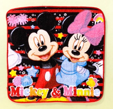 【震撼精品百貨】Micky Mouse_米奇/米妮 ~小方巾~紅色條紋#00130