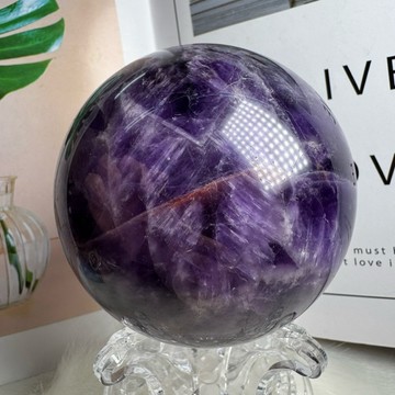 天然水晶 紫水晶球 43號1011公克直徑9公分🔮虎牙紫水晶球 夢幻虎牙紫水晶球 招財水晶球 避凶 開運圓 A1532