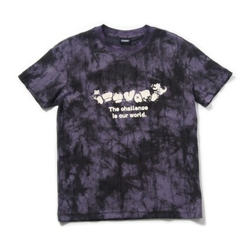 IZZVATI-紮染燒花骷髏狗T-紫