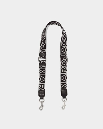 MARC JACOBS LOGO 細款標誌背帶 - 黑銀
