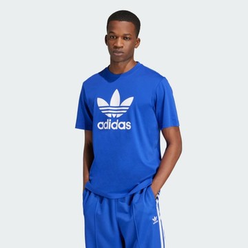 adidas 愛迪達 短袖上衣 男款 運動 三葉草 亞規 TREFOIL T-SHIRT 藍 IZ3058