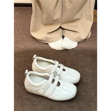 魔術貼韓系芭蕾德訓鞋女內增高2025新款休閑百搭運動瑪麗珍小白鞋