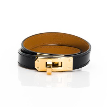Hermes Kelly Double Tour手環(黑/金)(T3) (H068438CC 89)