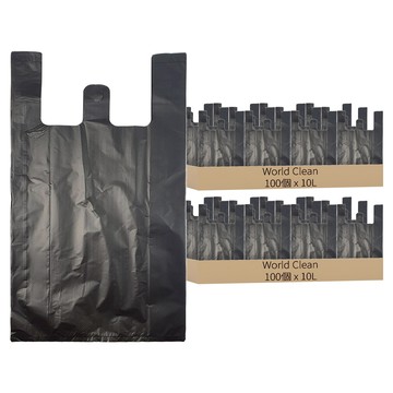 World Clean 黑色手提塑膠袋  10L  200個