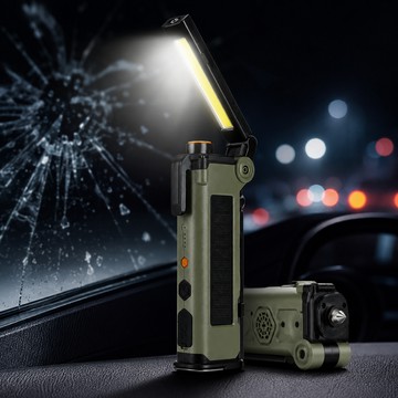 【PAMABE OUTDOOR】三合一車窗擊破器(破窗/割安全帶/照明手電筒 汽車逃生 自駕出遊必備)